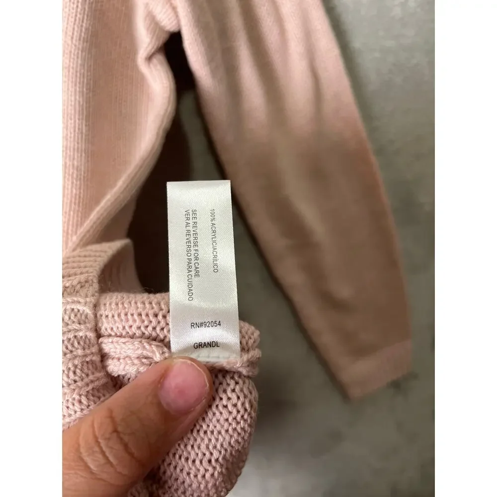 Soft Girl Blush Pink Knit Cardigan Button‎ Front Cottagecore Coquette Kawaii NEW